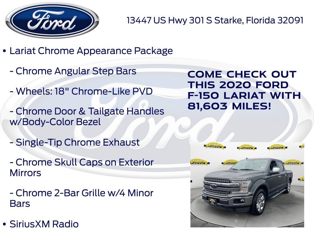 Certified 2020 Ford F150 Lariat w/ Equipment Group 502A Luxury RWD image 32