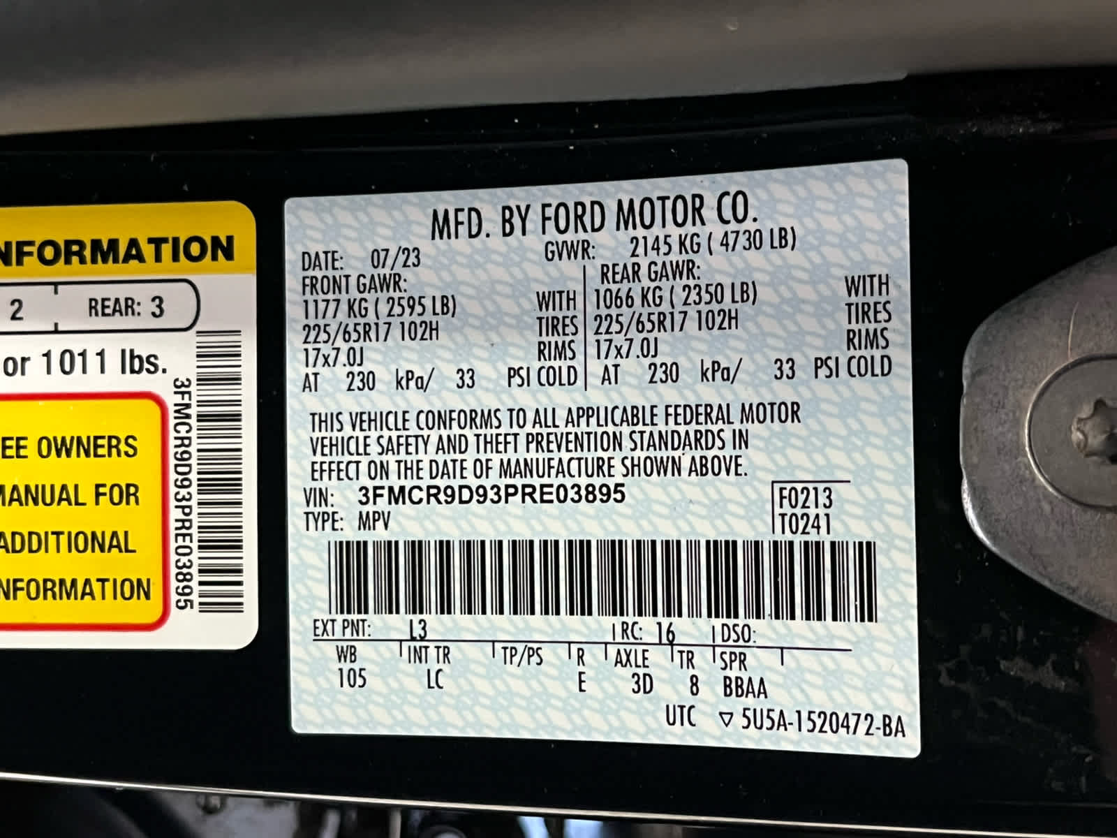 Certified 2023 Ford Bronco Sport Badlands AWD/4WD image 17