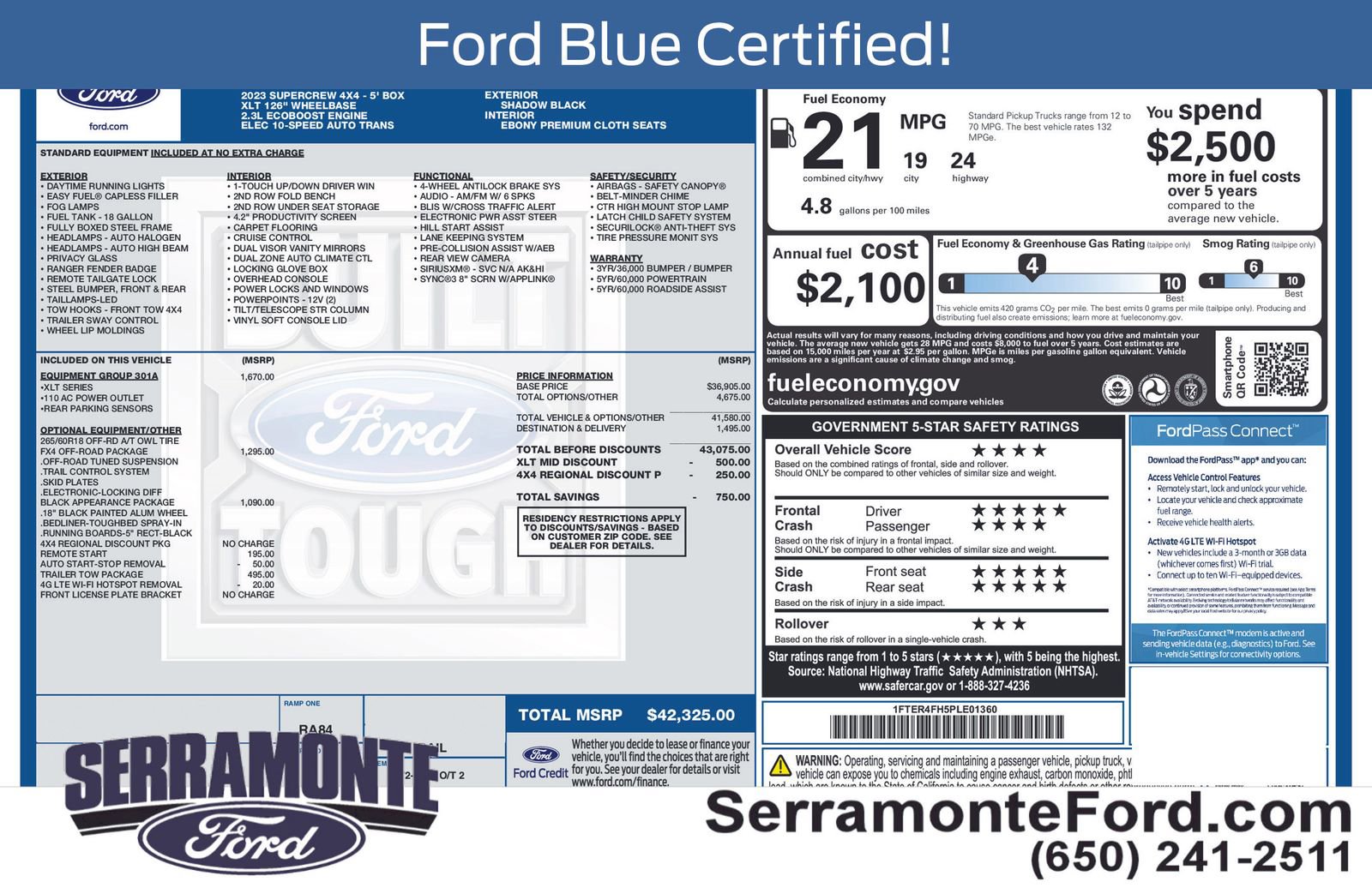 Certified 2023 Ford Ranger XLT w/ Equipment Group 301A Mid AWD/4WD image 9