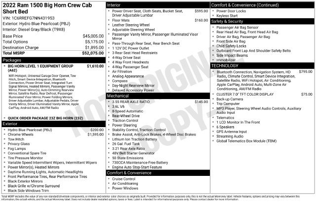 Used 2022 RAM 1500 Big Horn RWD image 6
