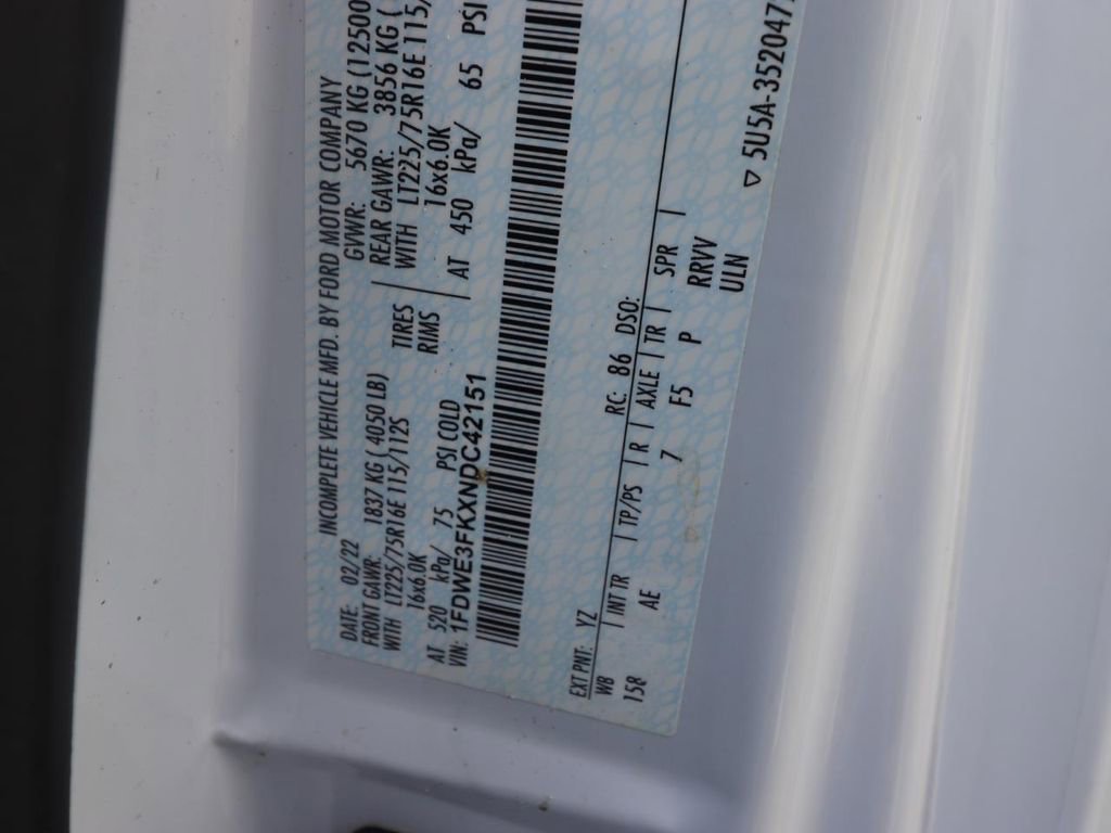 Certified 2022 Ford E-350 and Econoline 350 Super Duty w/ Power Windows & Locks Group RWD image 22