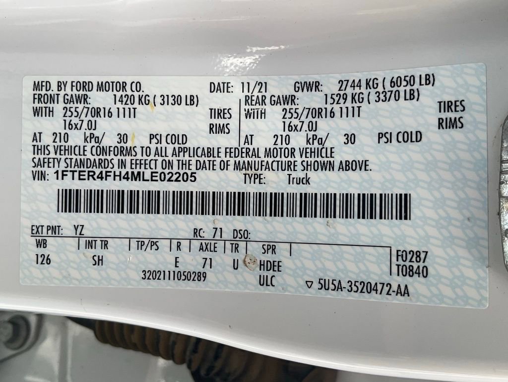 Certified 2021 Ford Ranger XL w/ Equipment Group 101A High image 67