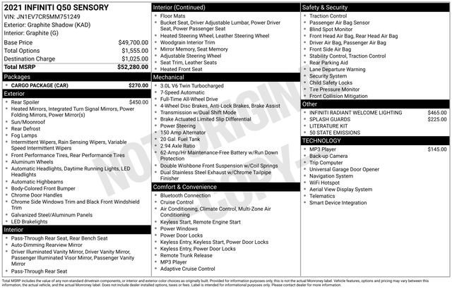 Used 2021 INFINITI Q50 Sensory w/ Cargo Package image 40