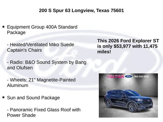 Certified 2026 Ford Explorer ST w/ Sun And Sound Package AWD/4WD image 5
