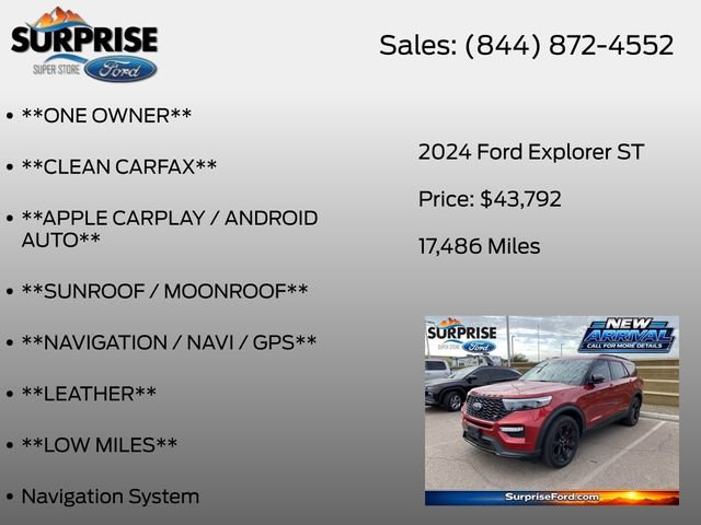 Certified 2024 Ford Explorer ST w/ Equipment Group 401A AWD/4WD image 18