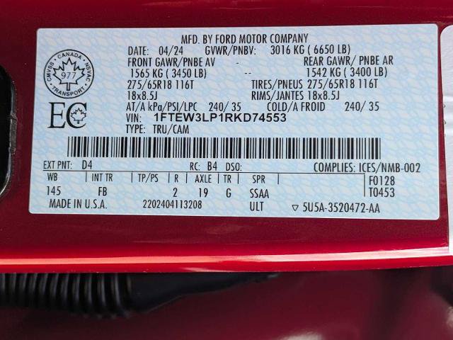 Certified 2024 Ford F150 XLT w/ Equipment Group 302A MID AWD/4WD image 29