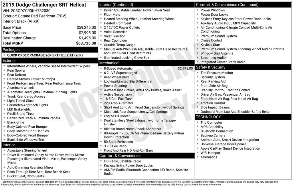 Used 2019 Dodge Challenger SRT Hellcat image 33