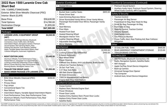 Used 2022 RAM 1500 Laramie RWD image 2