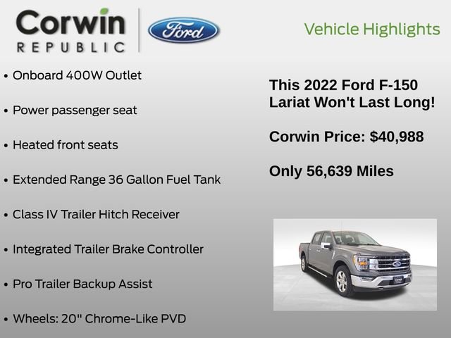 Certified 2022 Ford F150 Lariat w/ Max Trailer Tow Package image 30