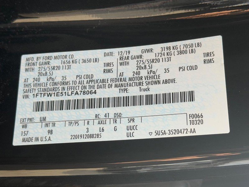 Certified 2020 Ford F150 Platinum w/ Equipment Group 701A Luxury image 30