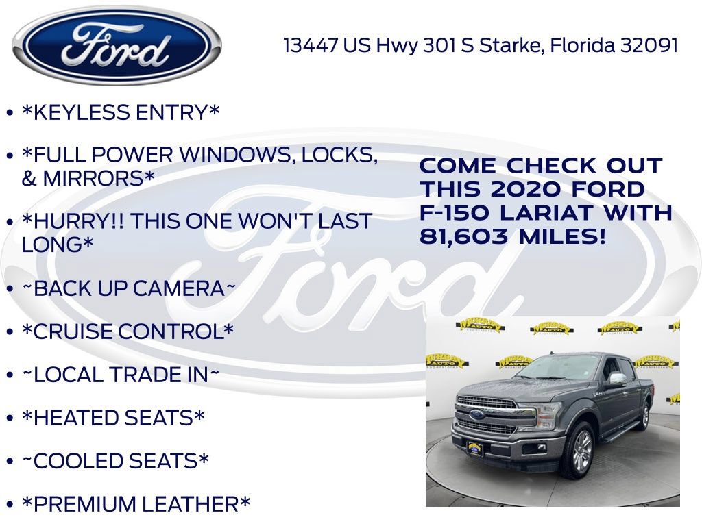 Certified 2020 Ford F150 Lariat w/ Equipment Group 502A Luxury RWD image 12