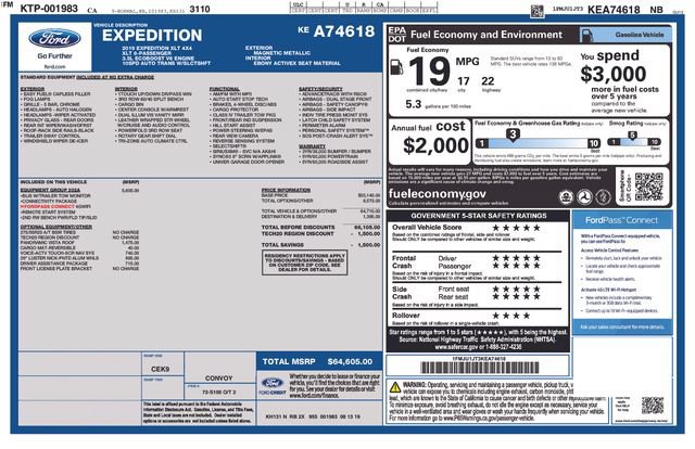 Certified 2019 Ford Expedition XLT w/ Equipment Group 202A AWD/4WD image 38