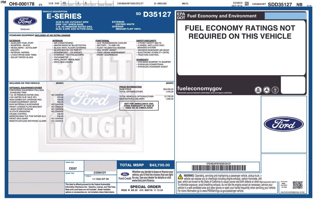 Certified 2025 Ford E-450 and Econoline 450 Super Duty w/ Power Equipment Group RWD image 36