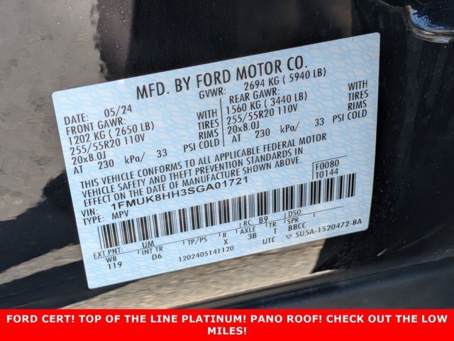 Certified 2025 Ford Explorer Platinum w/ LUX Leather Package AWD/4WD image 30