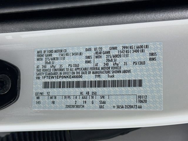 Certified 2022 Ford F150 XLT w/ Equipment Group 302A High image 31