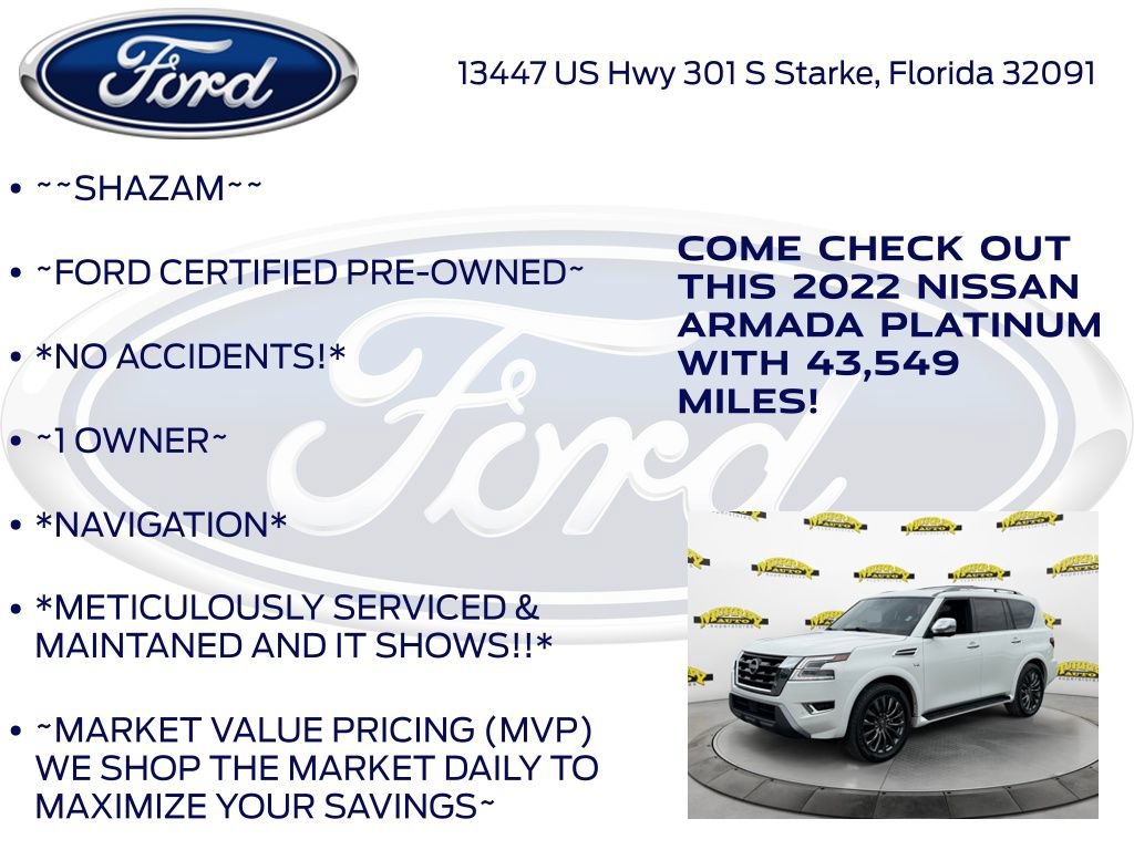 Used 2022 Nissan Armada Platinum w/ Captain's Chairs Package RWD image 5
