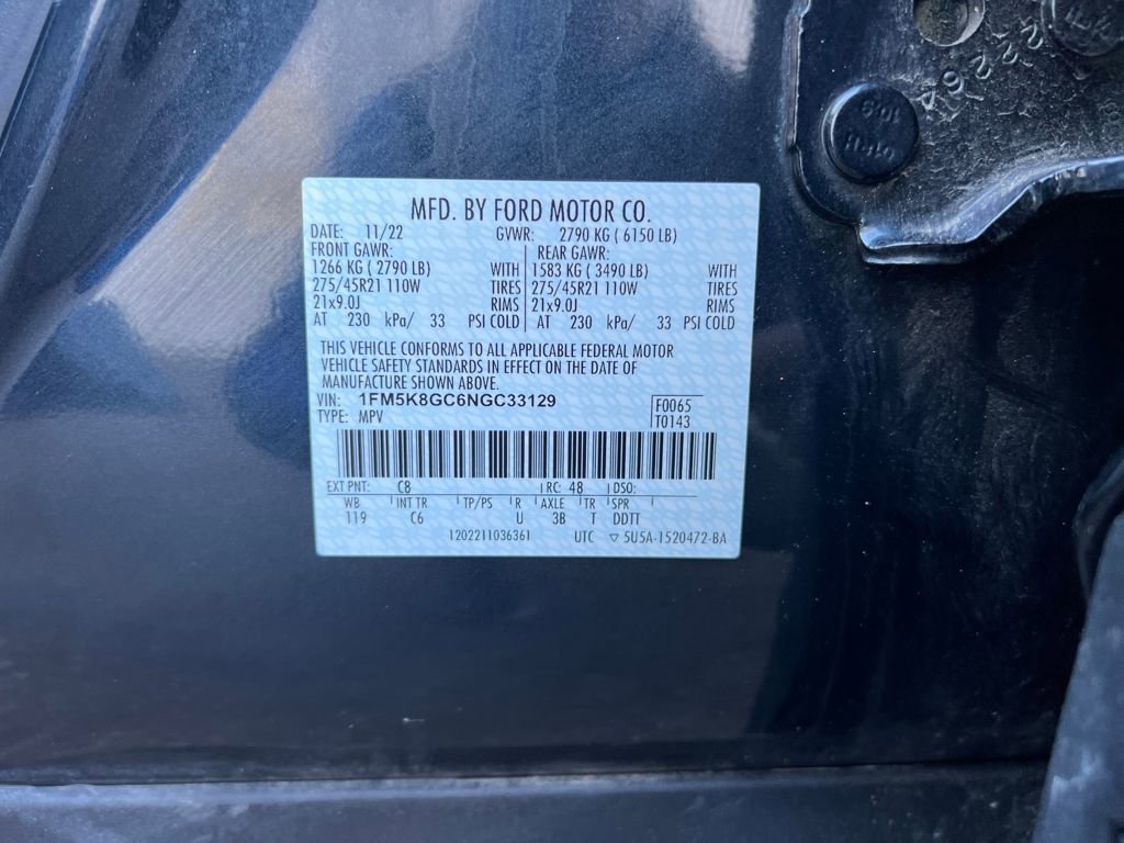 Certified 2022 Ford Explorer ST w/ Equipment Group 401A image 29