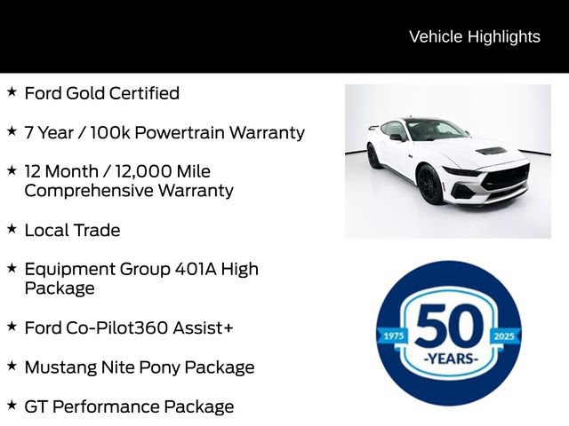 Certified 2024 Ford Mustang GT Premium w/ GT Performance Package RWD image 6