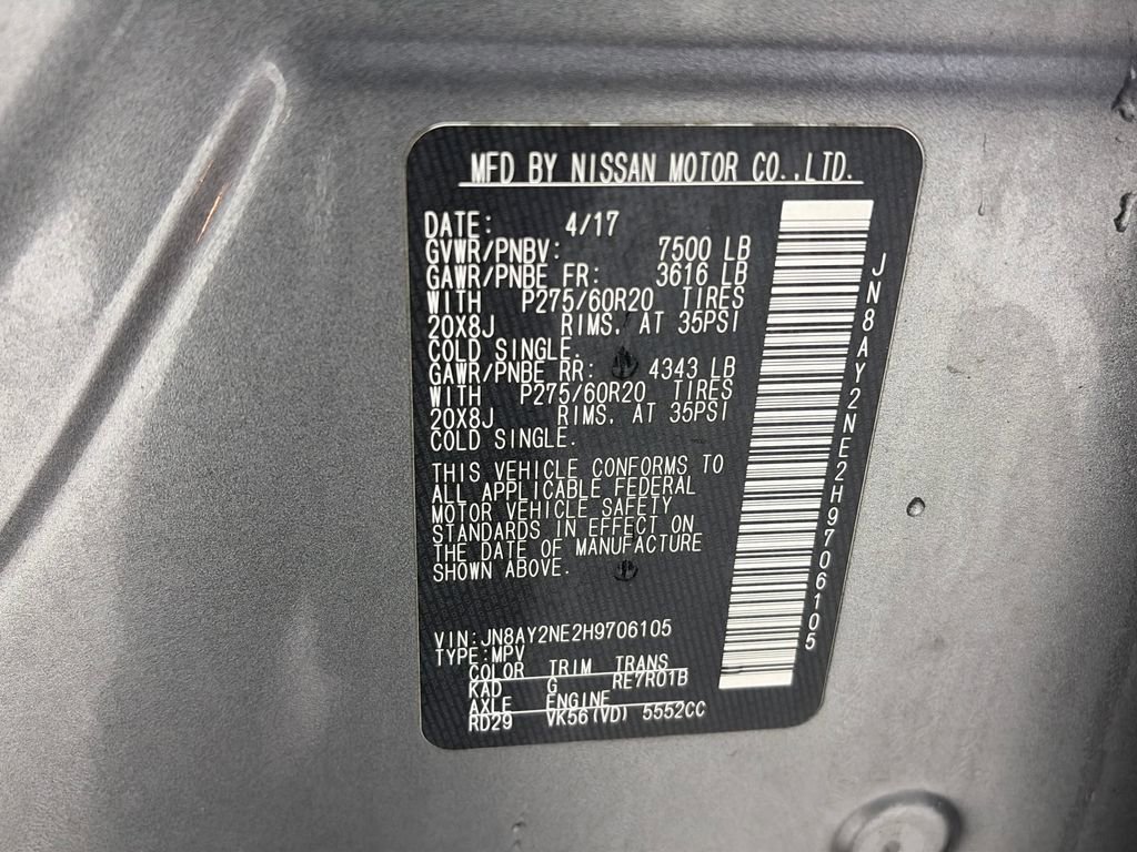 Used 2017 Nissan Armada Platinum w/ Captain Seat Package AWD/4WD image 9