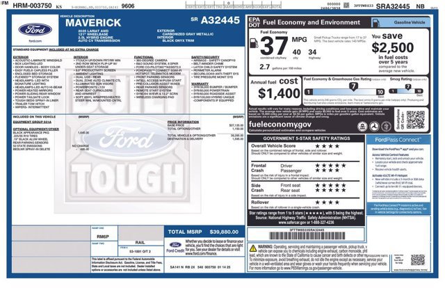 Certified 2025 Ford Maverick Lariat w/ Black Appearance Package AWD/4WD image 13