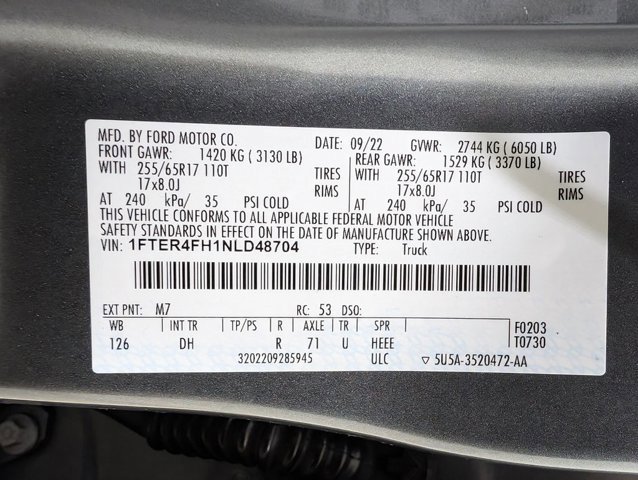 Certified 2022 Ford Ranger Lariat w/ Equipment Group 501A High image 9