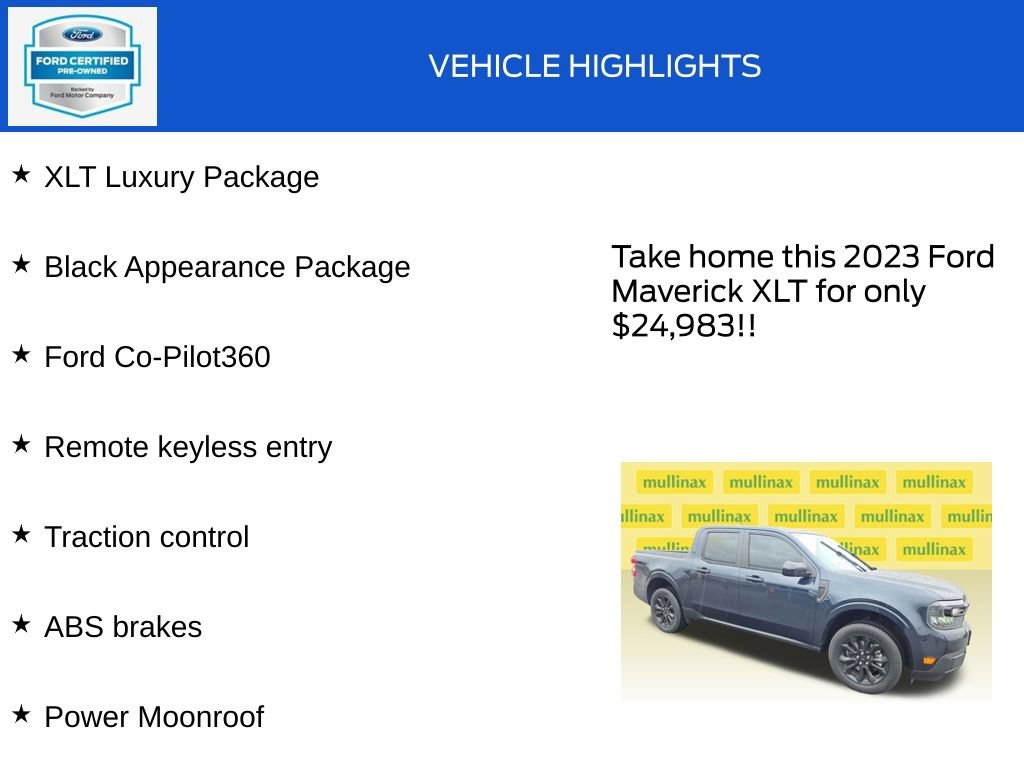 Certified 2023 Ford Maverick XLT w/ Equipment Group 300A Standard AWD/4WD image 18