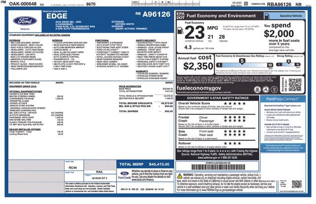 Certified 2024 Ford Edge SEL w/ Convenience Package AWD/4WD image 5