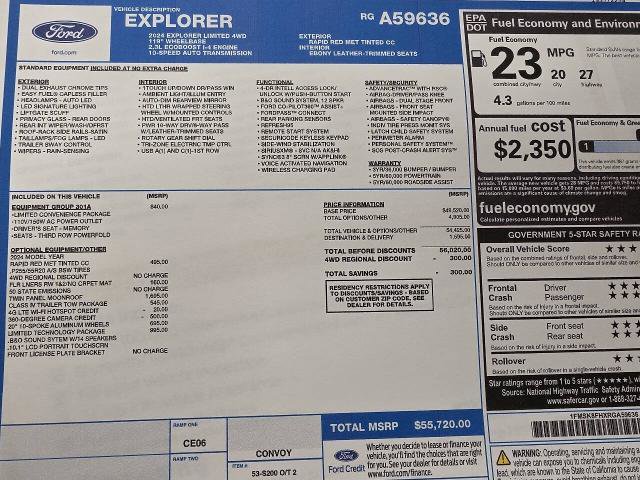 Certified 2024 Ford Explorer Limited w/ Limited Technology Package AWD/4WD image 35