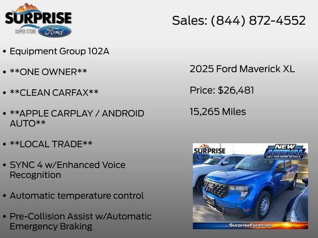 Certified 2025 Ford Maverick XL w/ Equipment Group 102A AWD/4WD image 7