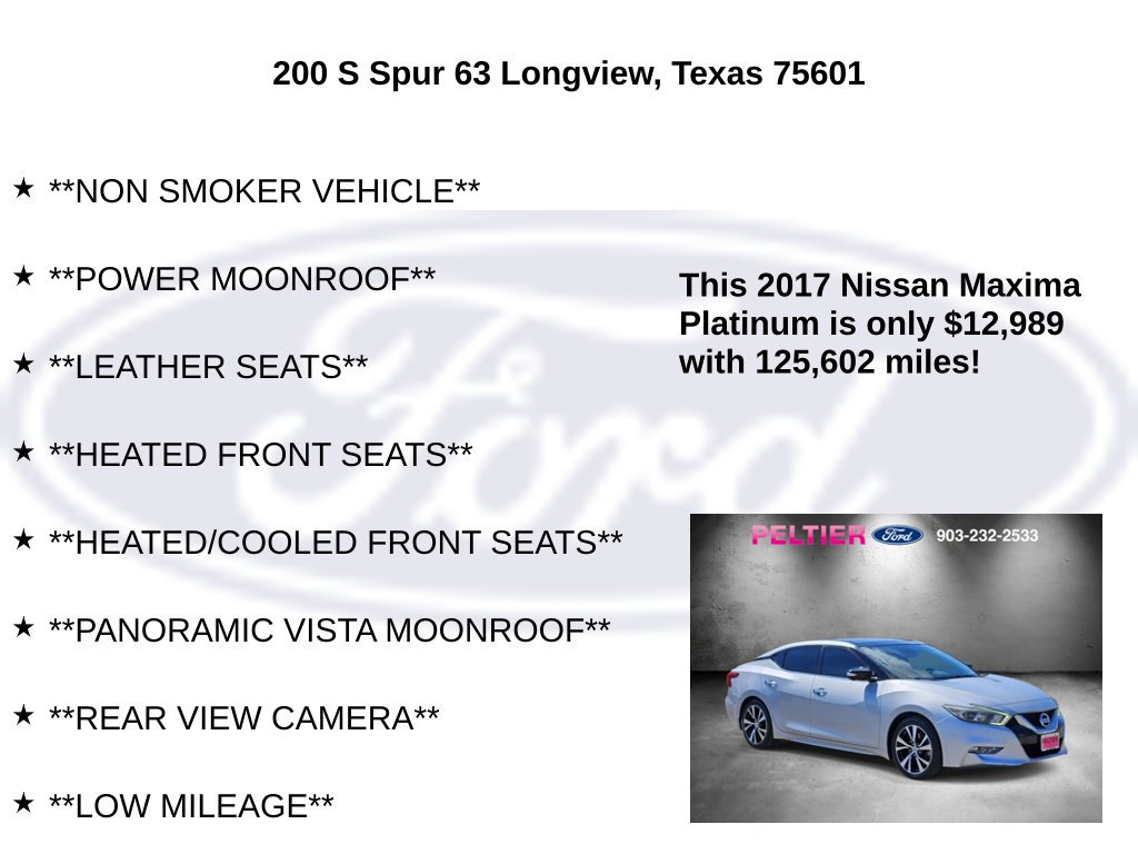 Used 2017 Nissan Maxima Platinum FWD image 5