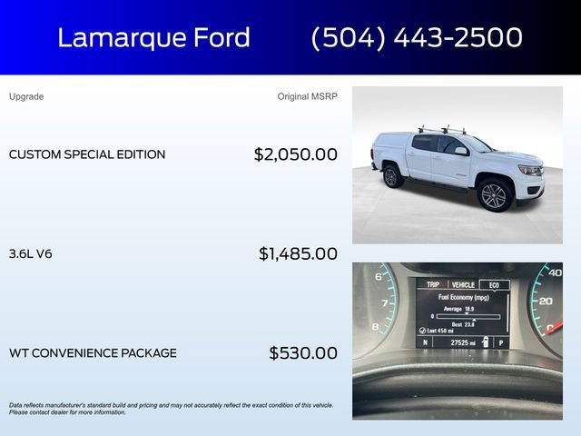 Used 2020 Chevrolet Colorado W/T w/ Custom Special Edition image 2