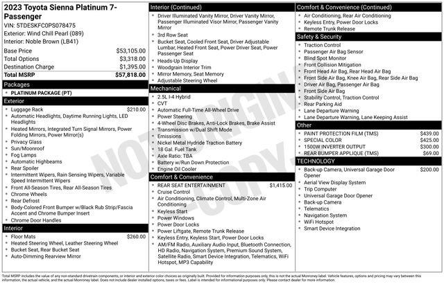 Used 2023 Toyota Sienna Platinum AWD/4WD image 39