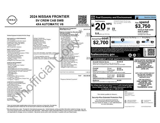 Used 2024 Nissan Frontier SV w/ SV Convenience Package AWD/4WD image 34