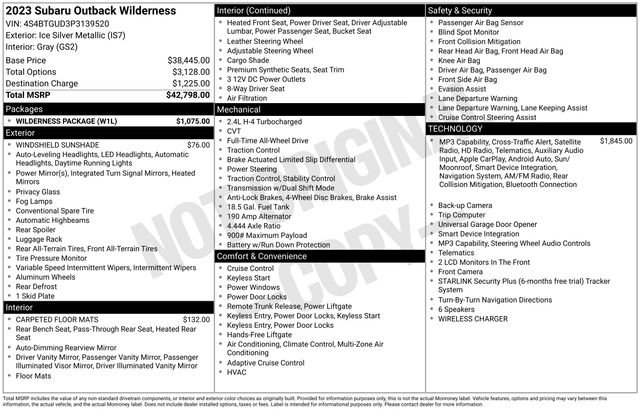 Used 2023 Subaru Outback Wilderness w/ Wilderness Package AWD/4WD image 38