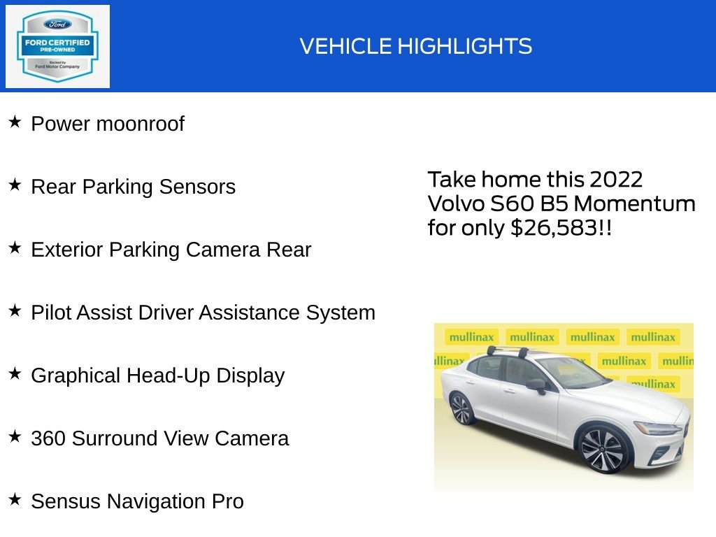 Used 2022 Volvo S60 B5 Momentum w/ Advanced Package image 18