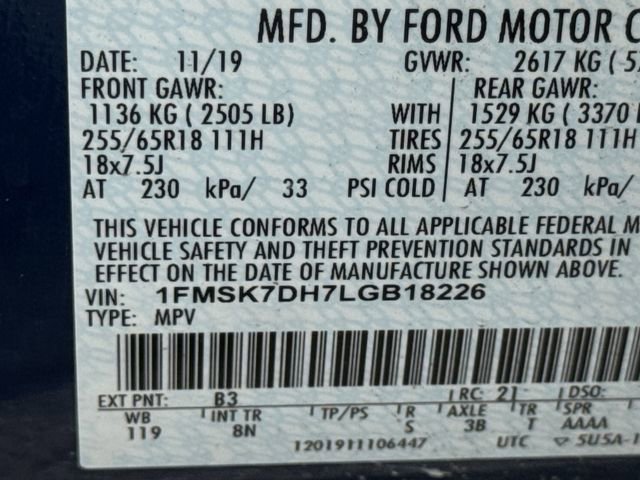 Certified 2020 Ford Explorer XLT RWD image 31