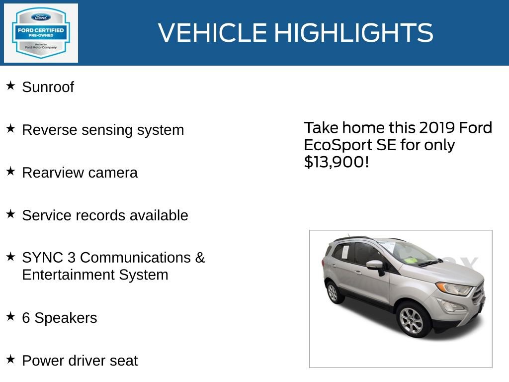 Certified 2019 Ford EcoSport SE image 23