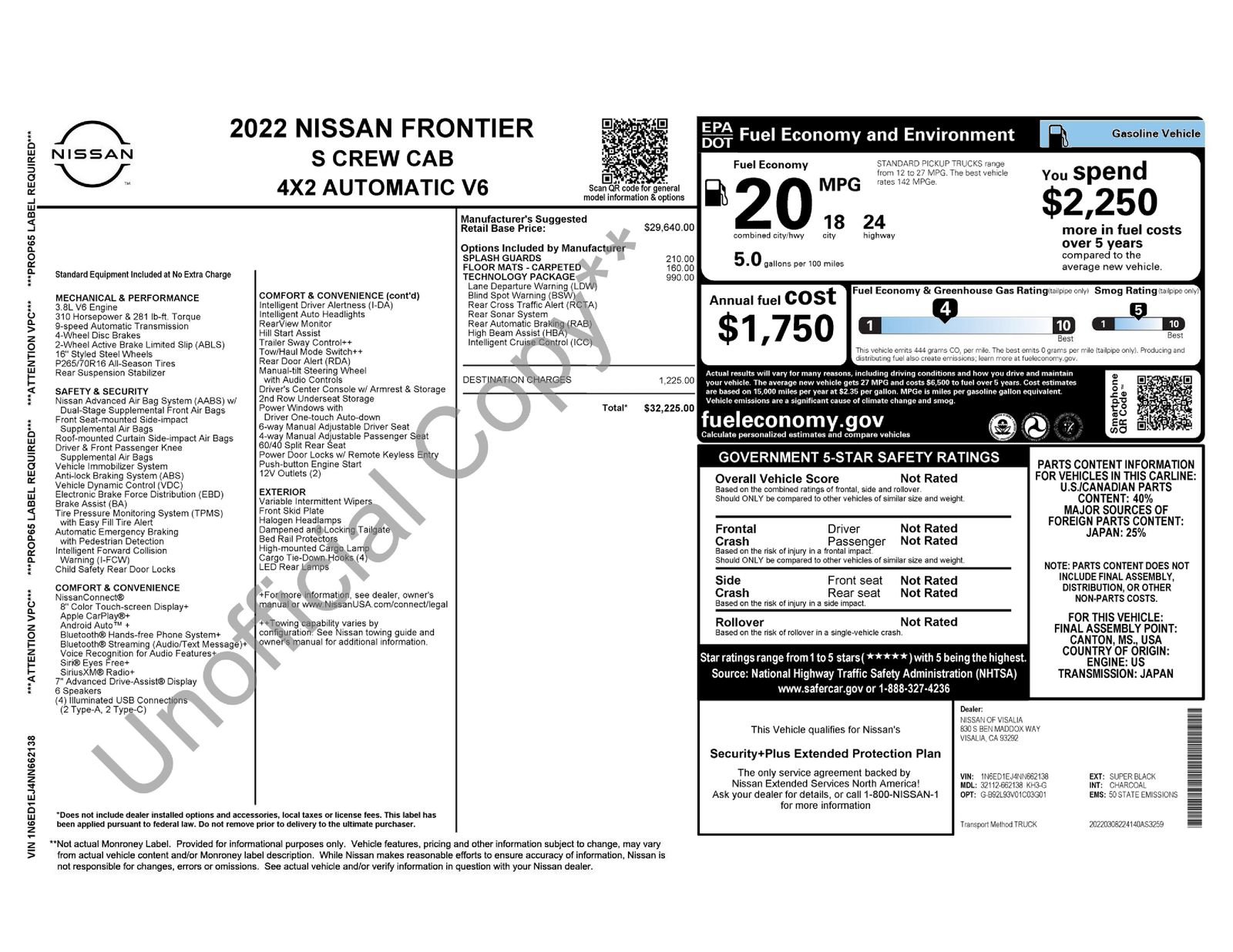 Used 2022 Nissan Frontier S w/ Technology Package RWD image 31