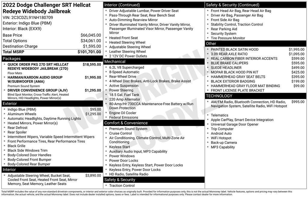 Used 2022 Dodge Challenger SRT Hellcat RWD image 41