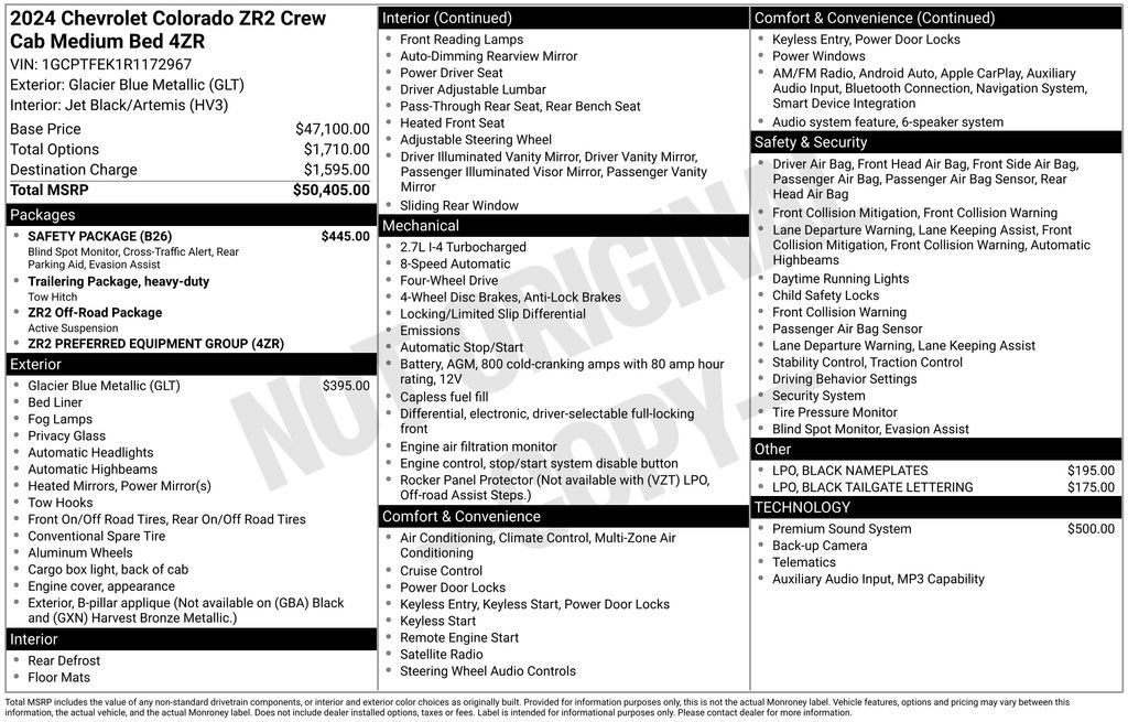 Used 2024 Chevrolet Colorado ZR2 w/ Safety Package image 12