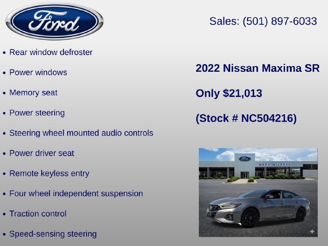 Used 2022 Nissan Maxima SR w/ Sport Mat Group FWD image 12