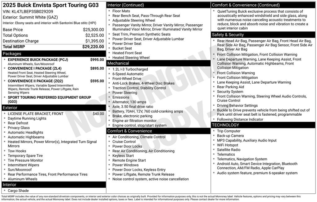 Used 2025 Buick Envista Sport Touring w/ Experience Buick Package FWD image 34