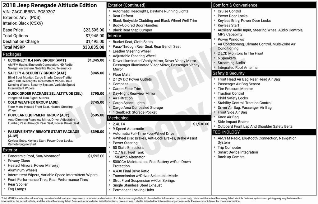 Used 2018 Jeep Renegade Altitude w/ UConnect 8.4 Nav Group