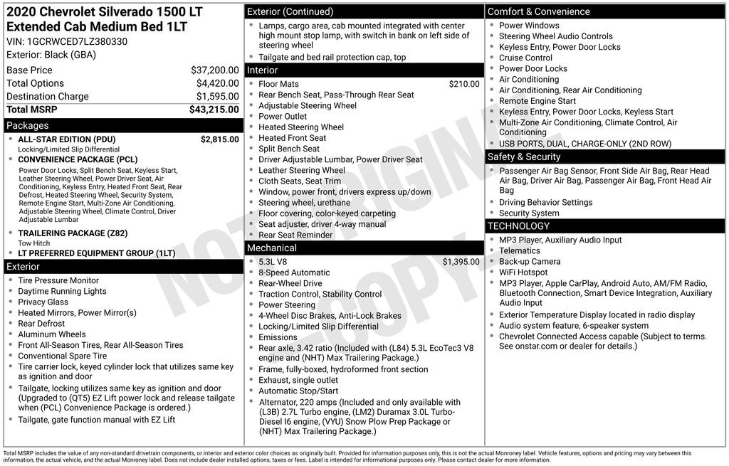 Used 2020 Chevrolet Silverado 1500 LT w/ All-Star Edition RWD image 3