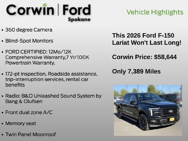 Certified 2026 Ford F150 Lariat w/ Equipment Group 502A High AWD/4WD image 7