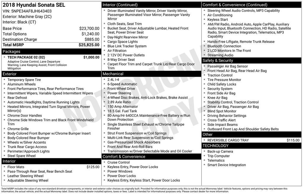 Used 2018 Hyundai Sonata SEL w/ Tech Package 02 image 25