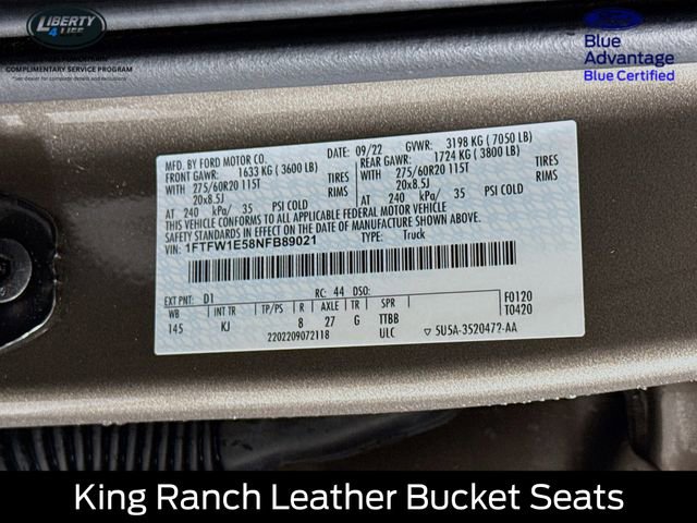 Certified 2022 Ford F150 King Ranch w/ Equipment Group 601A High image 35