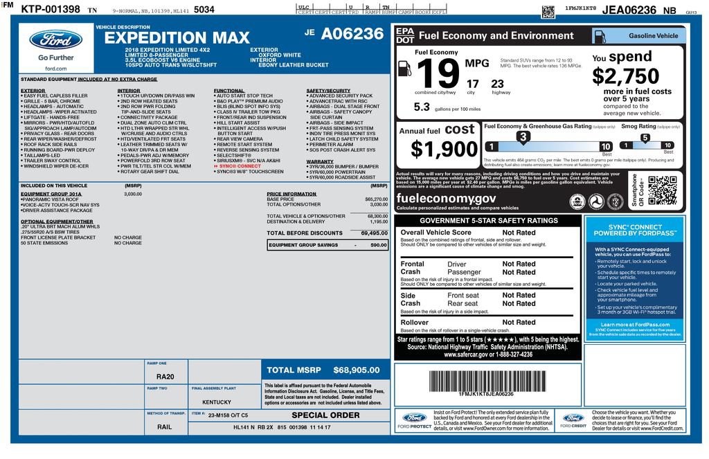 Certified 2018 Ford Expedition Max Limited w/ Equipment Group 301A RWD image 27