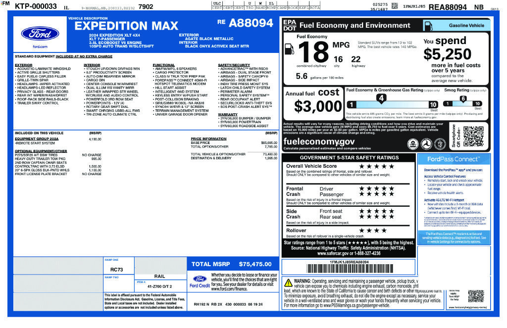 Certified 2024 Ford Expedition Max XLT AWD/4WD image 28