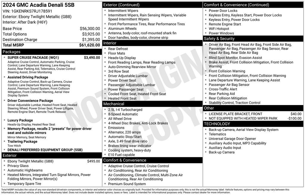 Used 2024 GMC Acadia Denali w/ Super Cruise Package AWD/4WD image 6
